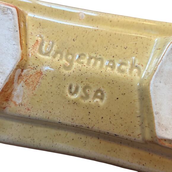 Vintage Ungemach USA mustard yellow atomic age art pottery planter vase pot - Picture 6 of 8